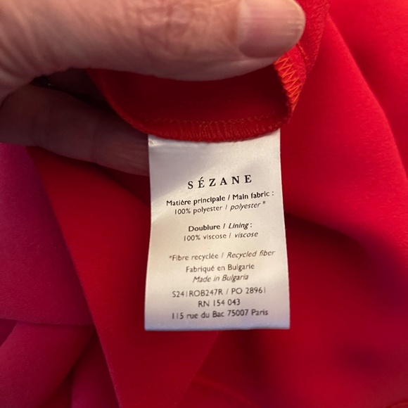 Red Sezane Dress with Bow Tied Shoulder Straps - 46 (14) - Picture 6 of 6